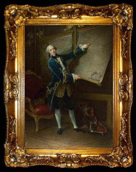 framed  Francois-Hubert Drouais Portrait of Count of Vaudreuil, ta009-2